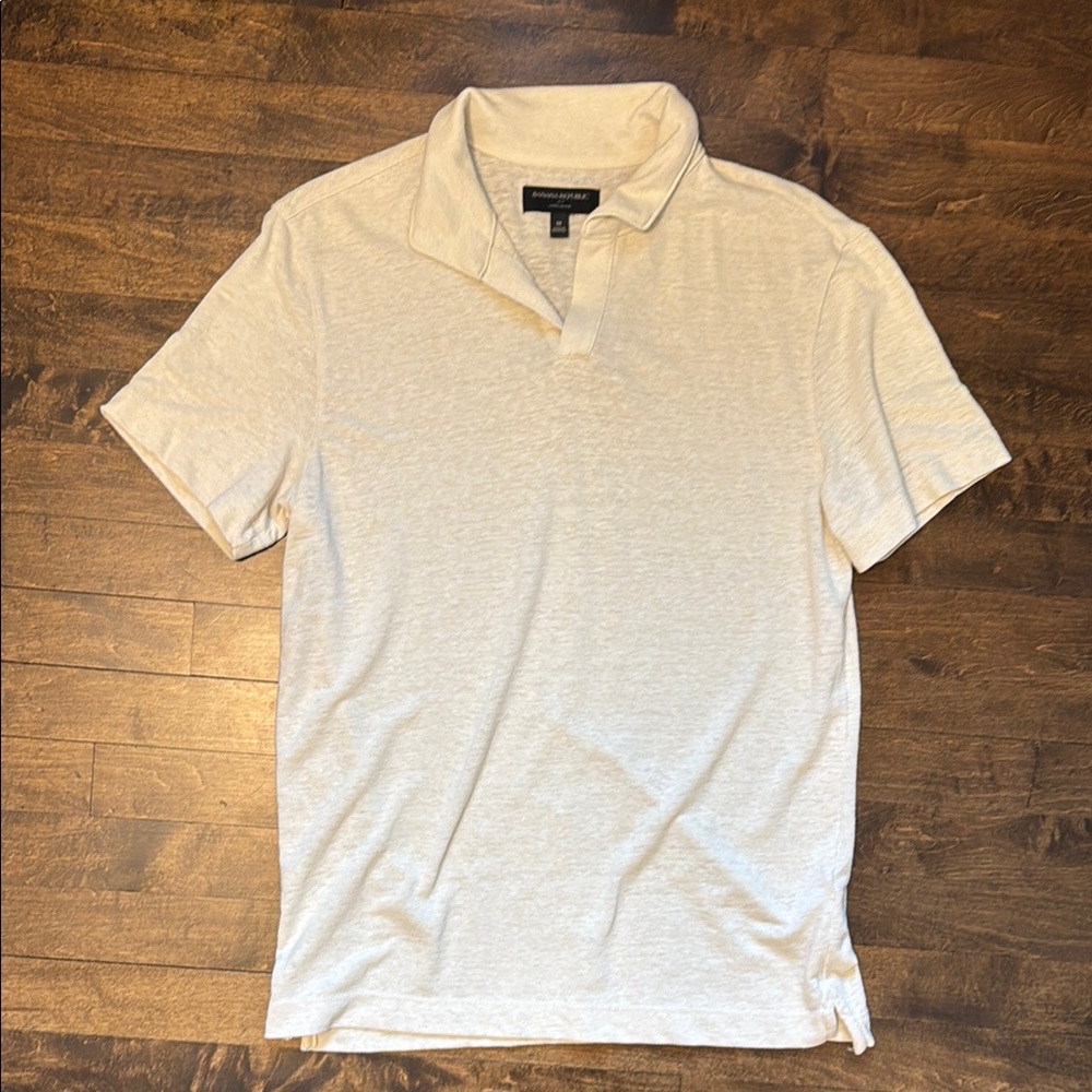 Linen Banana Republic Cream Polo Shirt Classic Style